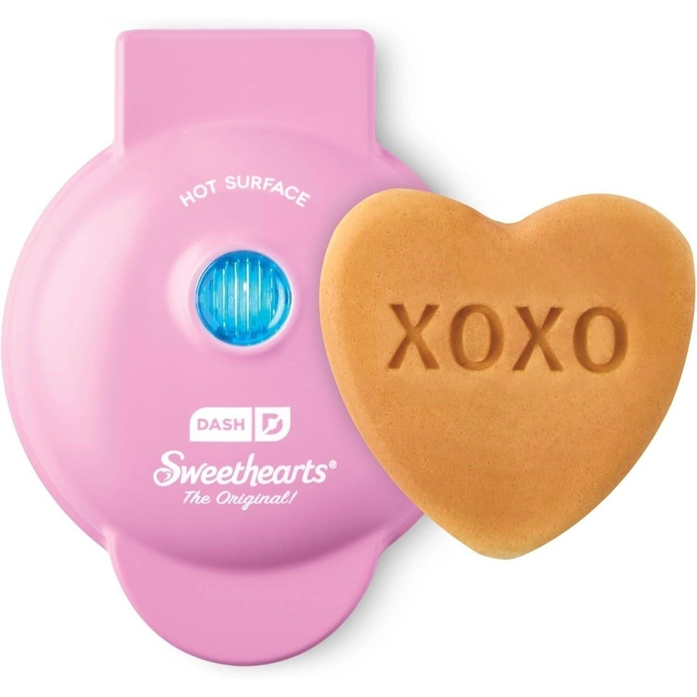 Dash Sweethearts Mini Waffle Maker Pink Heart Shaped XOXO Valentine